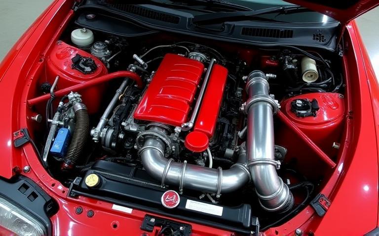 チューニングされたホンダインテグラType Rのエンジンルーム